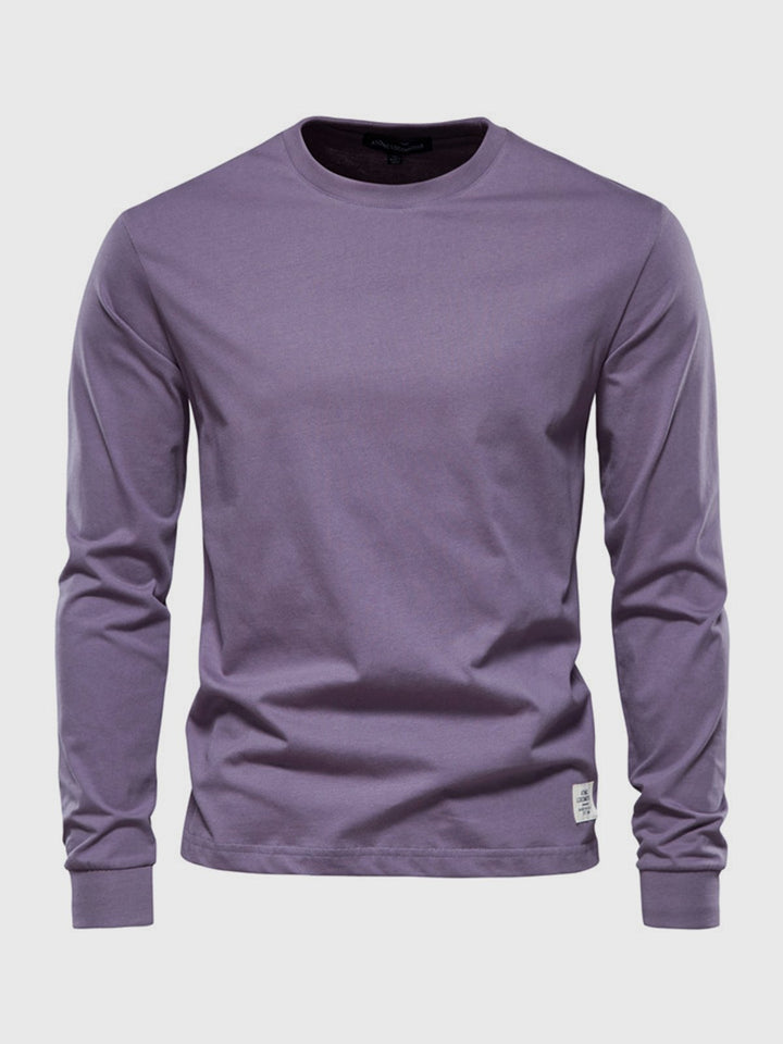 Męska moda: longsleeve z długim rękawem, gładka koszulka dla codziennych stylizacji, komfort i styl.