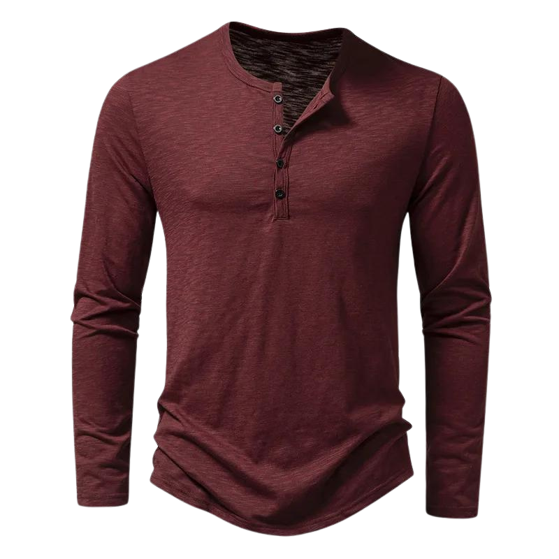Męski longsleeve z długim rękawem i dekoltem na guziki. Stylowa, wygodna koszulka casualowa.