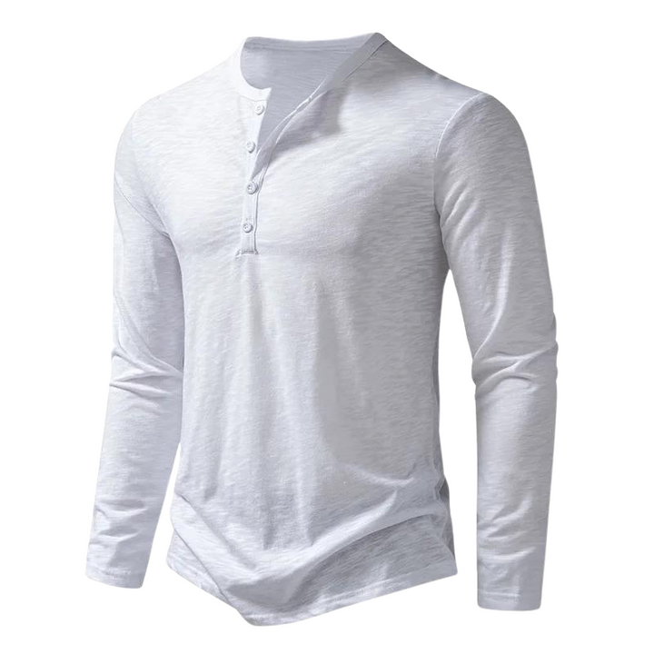 Codzienny męski longsleeve z długim rękawem i dekoltem na guziki. Wygodny, stylowy, uniwersalny.