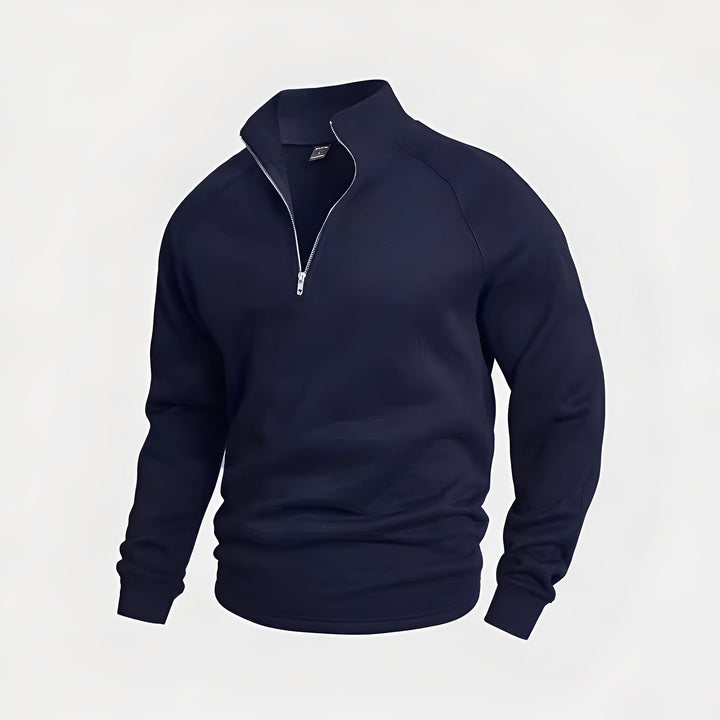 Wygodny męski sweter polarowy z zamkiem, modny wybór na jesień i zimę. Casualowy styl dla mężczyzn.