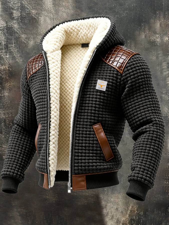 Męski ocieplany sweter zimowy na guziki. Komfortowy i stylowy, idealny na chłodne jesienne i zimowe dni.