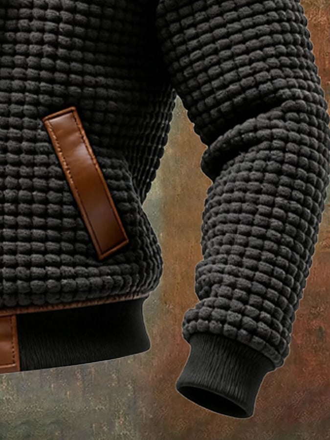 Stylowy męski sweter zimowy na guziki. Gruba dzianina, ocieplany. Perfekcyjny na codzienne noszenie w chłodne dni.