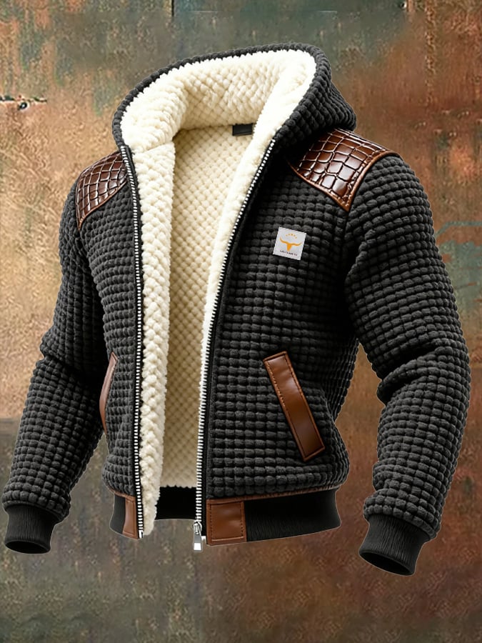 Męski sweter casualowy na guziki. Ocieplany, ciepły, idealny na jesień i zimę. Elegancki i komfortowy.