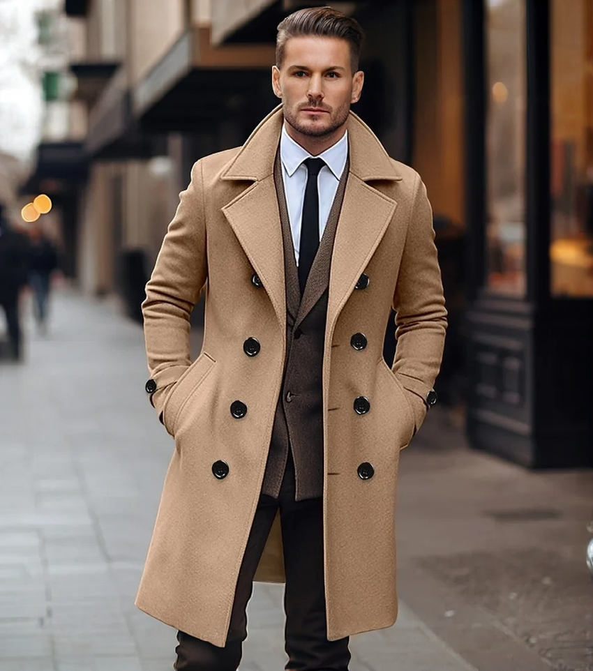 Męski płaszcz zimowy Oskar, elegancki i ciepły, idealny na chłodne dni, gwarantuje styl.