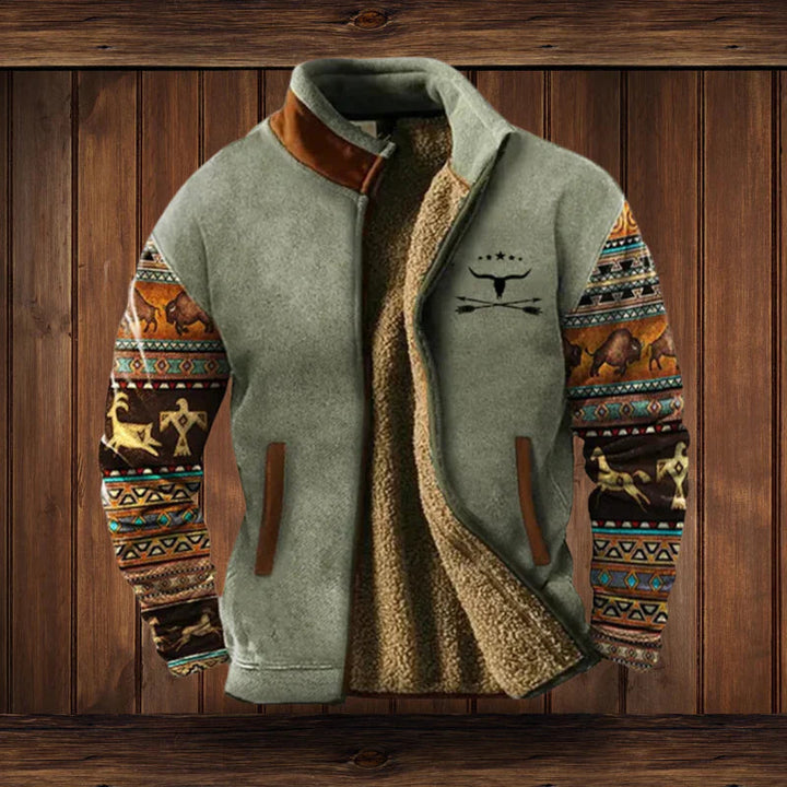 Mężczyzna w modnym płaszczu zimowym vintage. Casualowy styl męski, idealny na jesień i zimę.