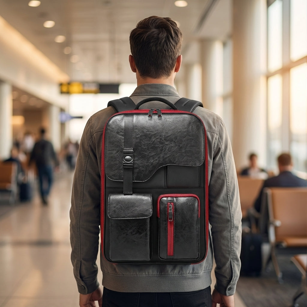 Męski plecak biznesowy antykradzieżowy ExpanTech, idealny na laptop.