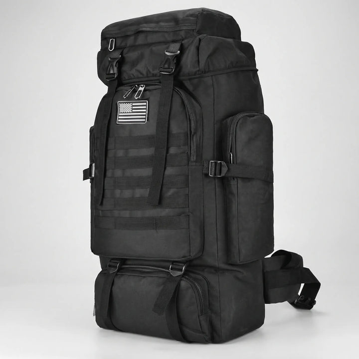 Plecak turystyczny 80L/100L z systemem MOLLE. Duża pojemność na sprzęt outdoorowy, idealny na przygody i trekking.