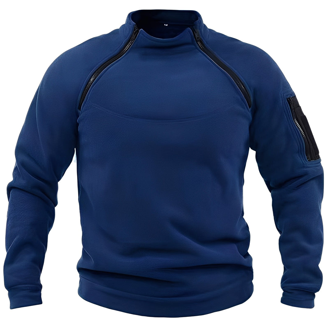 Stylowy męski polar sportowy z zamkiem, idealny na zimową odzież casual i sportową.