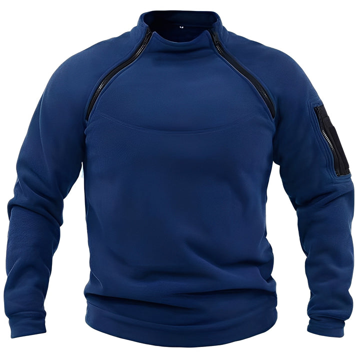 Stylowy męski polar sportowy z zamkiem, idealny na zimową odzież casual i sportową.