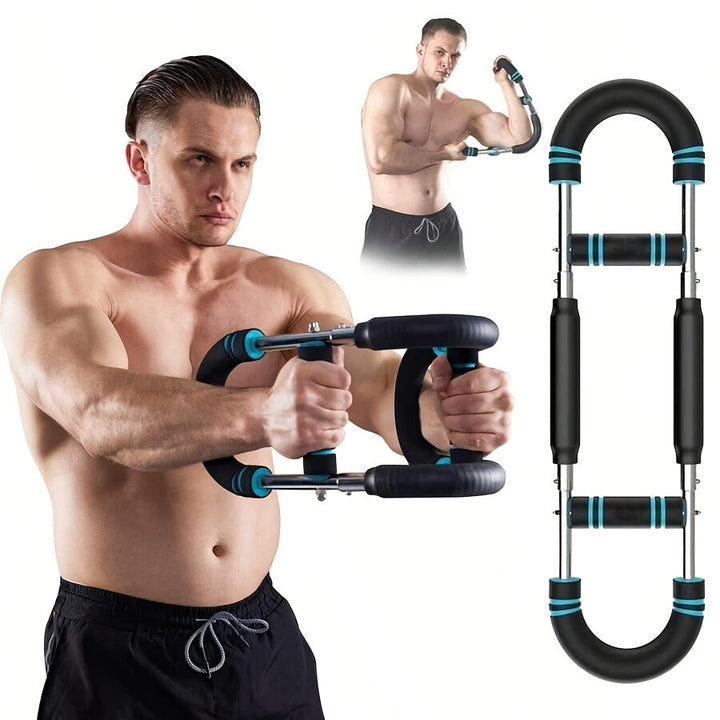 Męski regulowany trenażer ramion i klatki piersiowej. Wygodne uchwyty. Trening fitness w domu.
