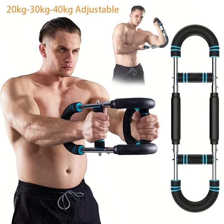 Regulowany trenażer męski ze stali, do treningu ramion i klatki piersiowej. Sprzęt sportowy fitness.
