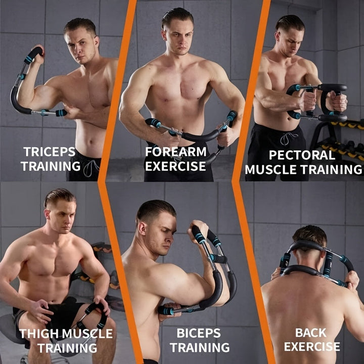 Regulowany trenażer dla mężczyzn do budowania siły ramion i klatki piersiowej. Wygodny sprzęt fitness.