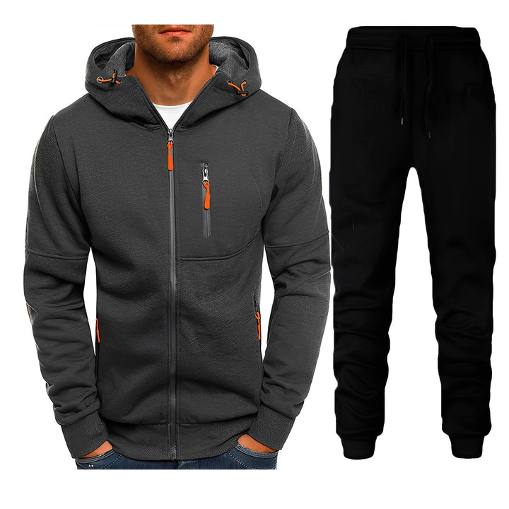 Wygodny męski dres jesienno-zimowy. Komplet sportowy do ćwiczeń i relaksu, nowoczesny design.
