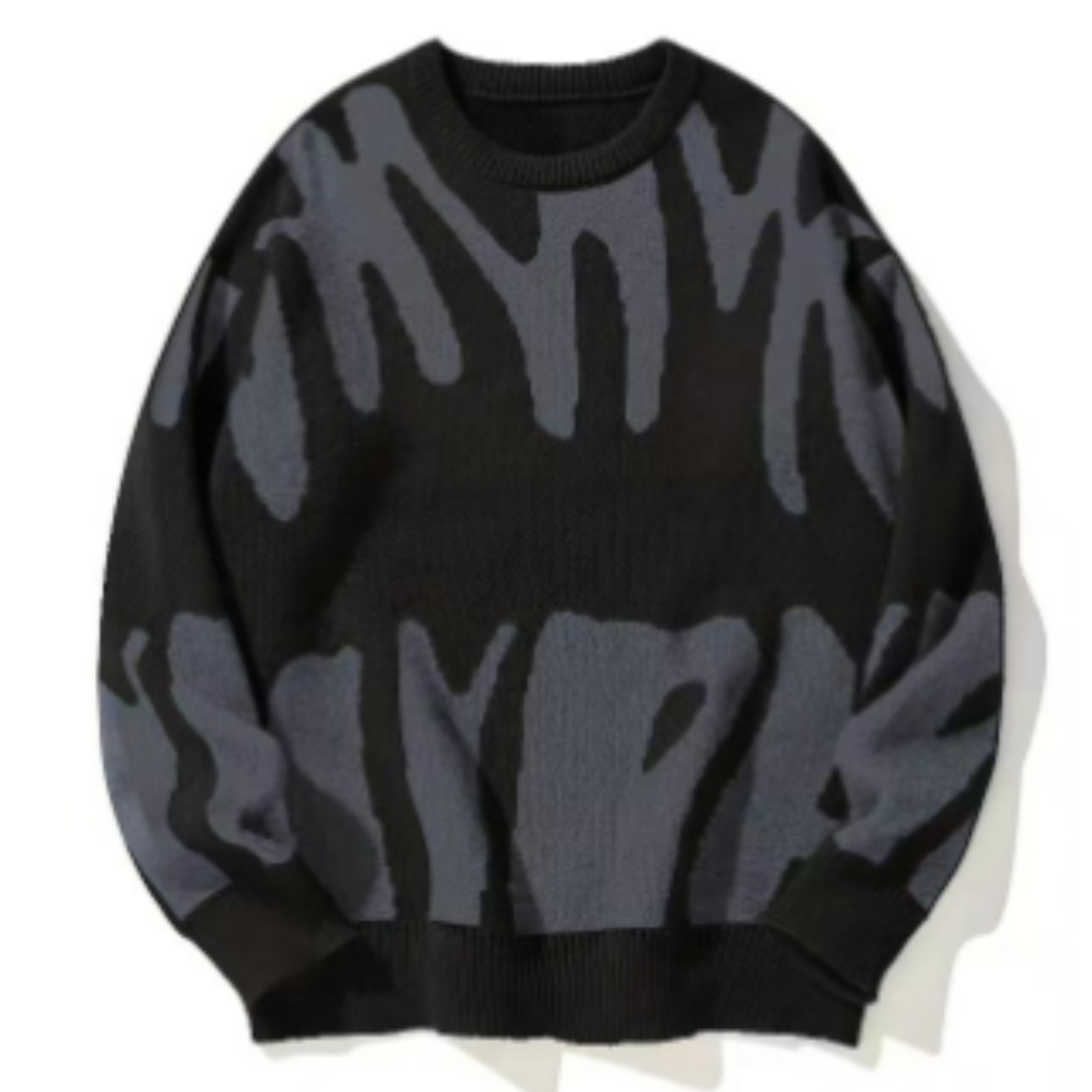 Szary męski sweter casualowy, ciepły i modny. Idealny do stylizacji na co dzień.