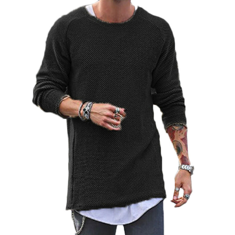 Stylowy męski sweter casualowy z dekoltem w łódkę. Jednokolorowy, luźny krój gwarantuje wygodę i modny wygląd.