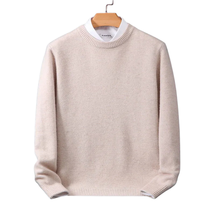 Męski sweter casualowy z okrągłym dekoltem, idealny do stworzenia komfortowych, stylowych stylizacji.