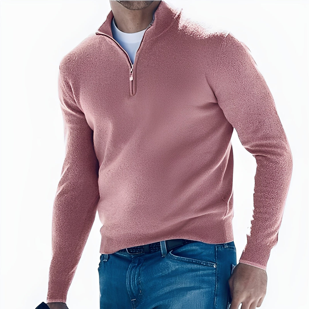 Męski sweter Fredric z zamkiem, casualowy i stylowy. Idealny do codziennych outfitów z długim rękawem.