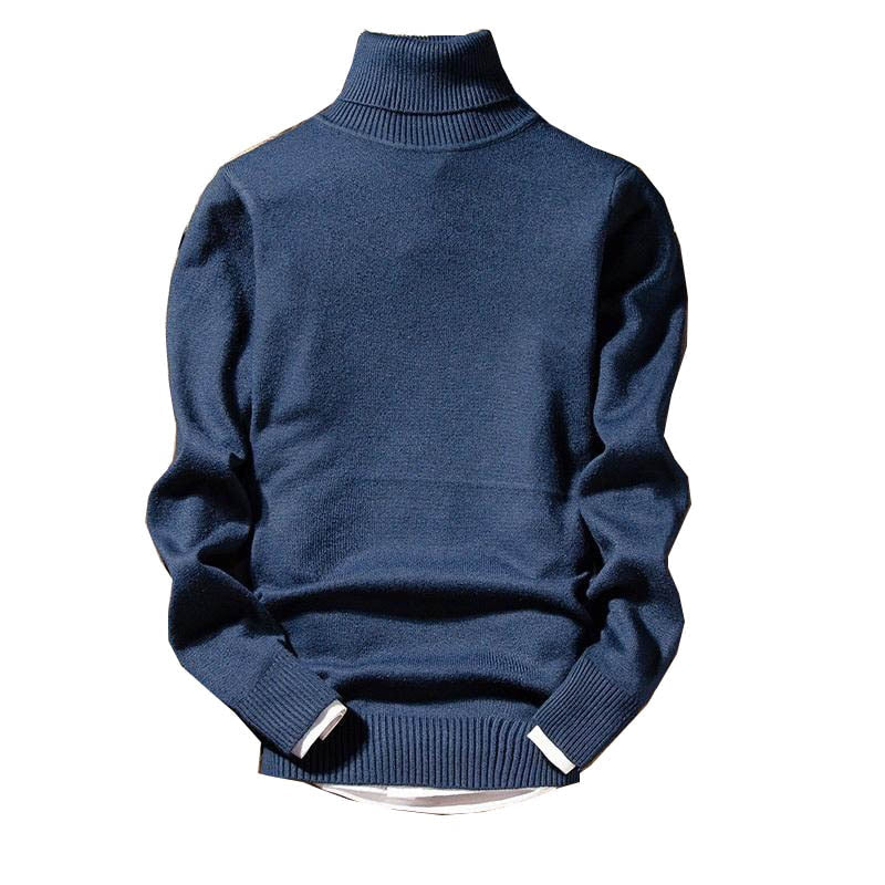 Męski sweter golf slim fit. Elegancki, modny, z długim rękawem. Idealna odzież męska na jesień i zimę.