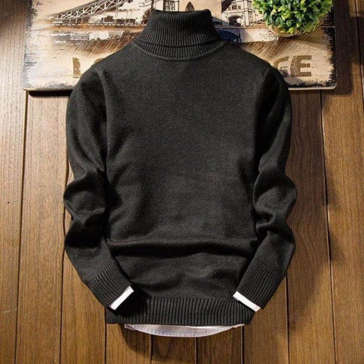 Komfortowy męski sweter golf slim fit. Ciepły, elegancki golf z długim rękawem, idealny na zimę i jesień.