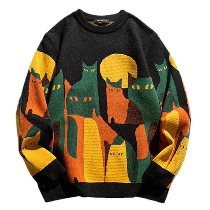 Męski sweter oversize z wyjątkowym wzorem, gwarantujący komfort i styl. Idealny do wielu casualowych stylizacji.