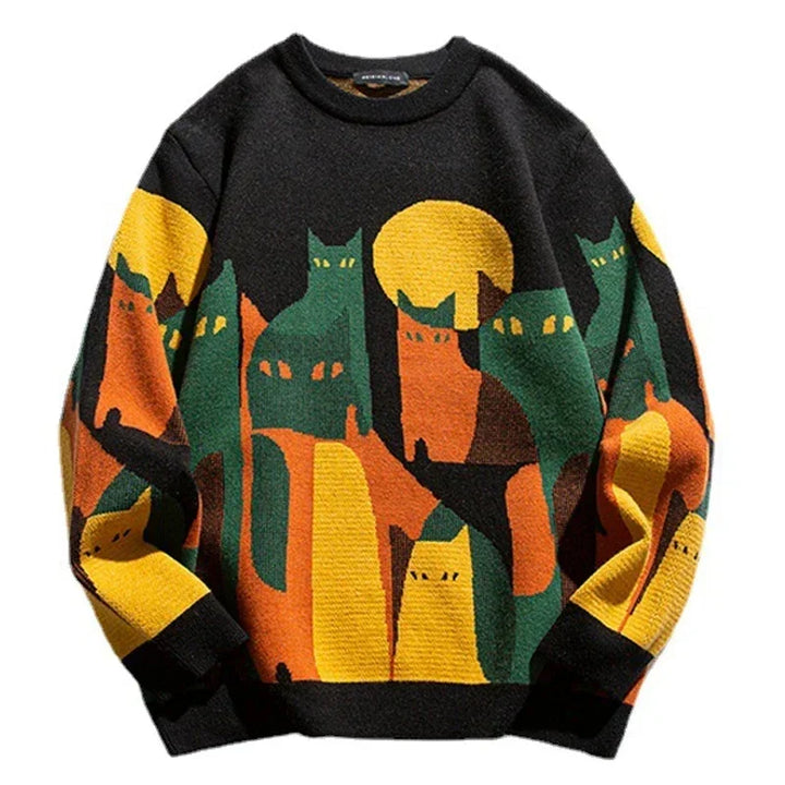 Męski sweter oversize z wyjątkowym wzorem, gwarantujący komfort i styl. Idealny do wielu casualowych stylizacji.