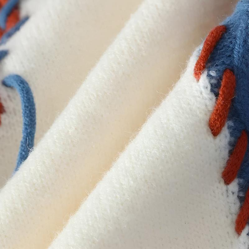Ciepły męski sweter patchworkowy. Modny fason na jesień/zimę. Wygodny, stylowy, casualowy. Moda męska.