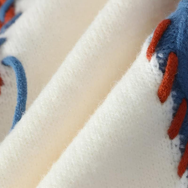 Ciepły męski sweter patchworkowy. Modny fason na jesień/zimę. Wygodny, stylowy, casualowy. Moda męska.