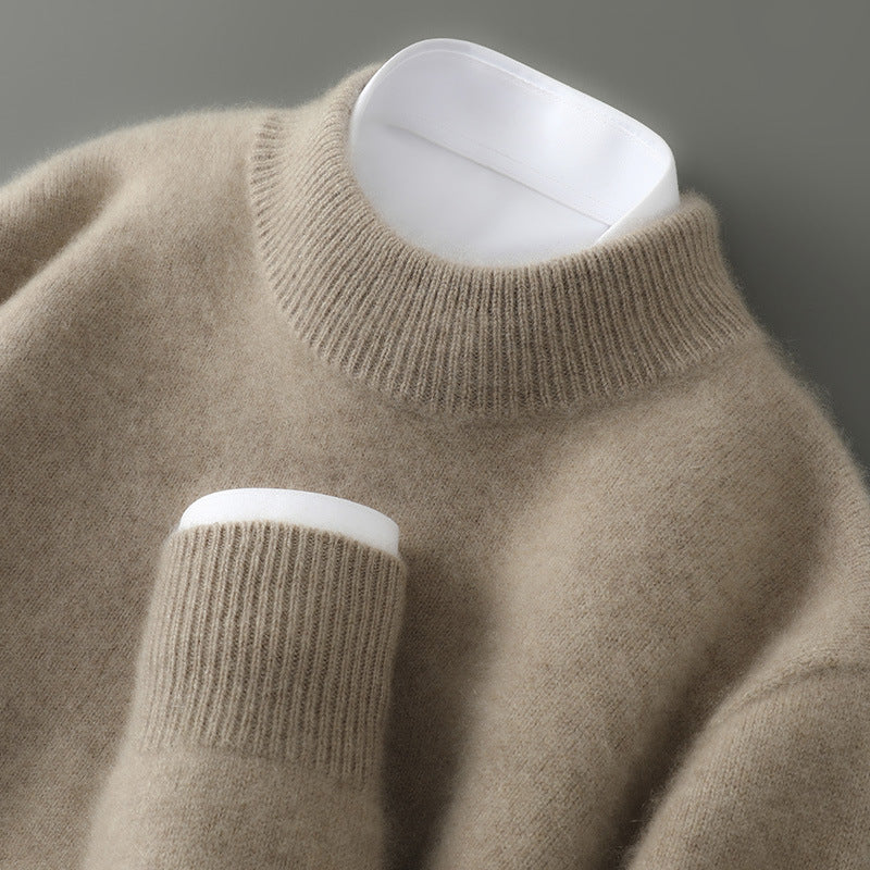 Męski sweter retro, ciepły półgolf na zimę. Stylowa odzież męska, idealny do casualowych i eleganckich stylizacji.
