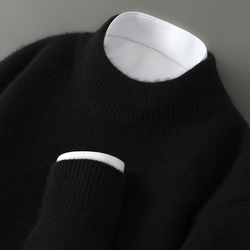 Ciepły męski sweter retro na jesień/zimę. Stylowy półgolf, uniwersalna odzież męska, modny dodatek.