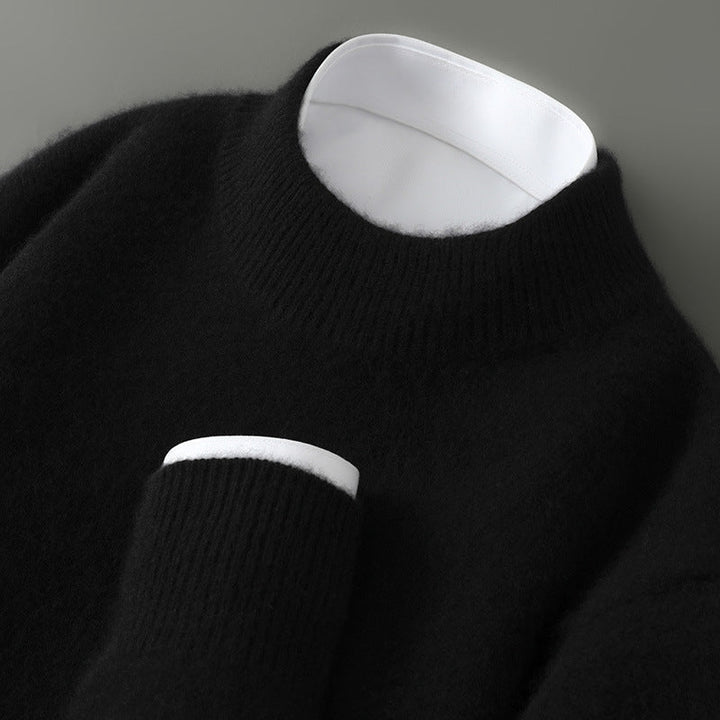 Ciepły męski sweter retro na jesień/zimę. Stylowy półgolf, uniwersalna odzież męska, modny dodatek.