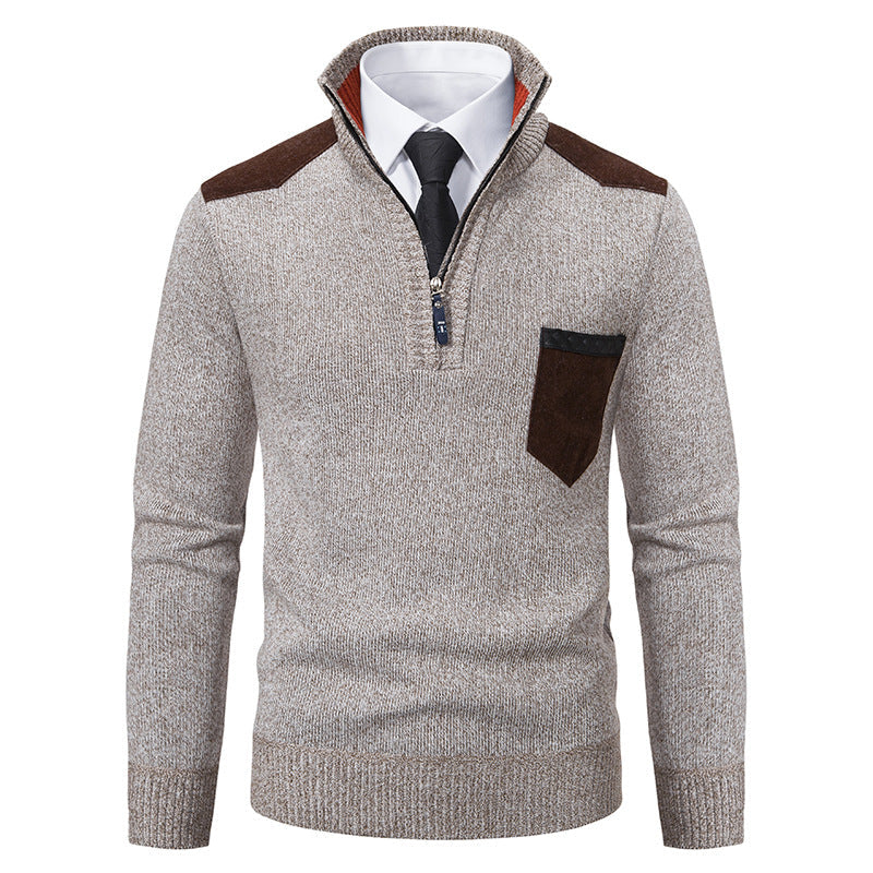 Męski sweter retro, luźny krój. Idealny na jesień i zimę, podkreśla casualowy styl i modę męską.