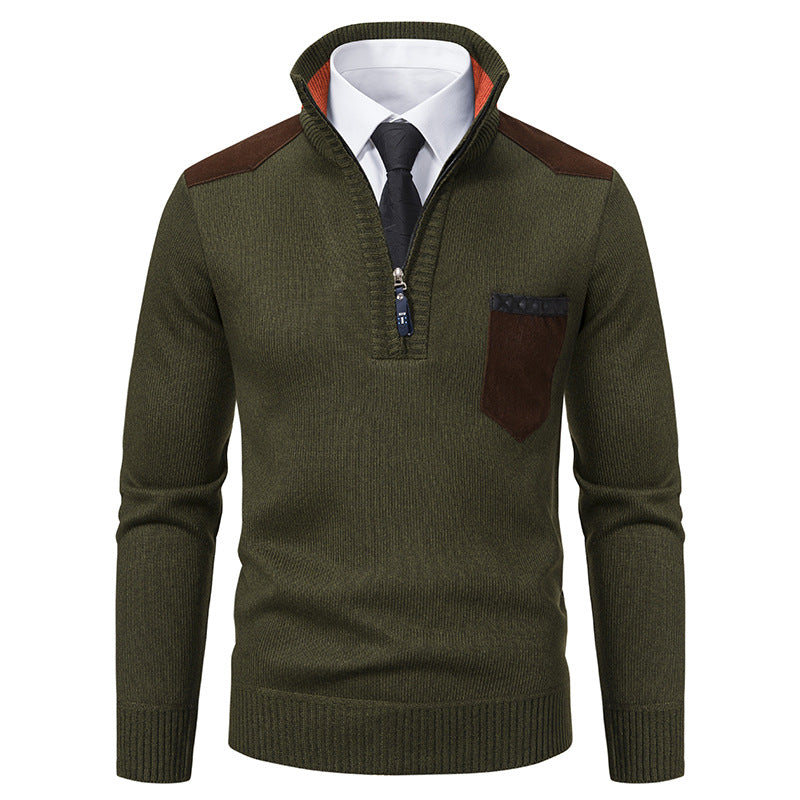 Wygodny męski sweter retro z miękkiej dzianiny, luźny. Must-have w odzieży męskiej na chłodne dni jesieni i zimy.