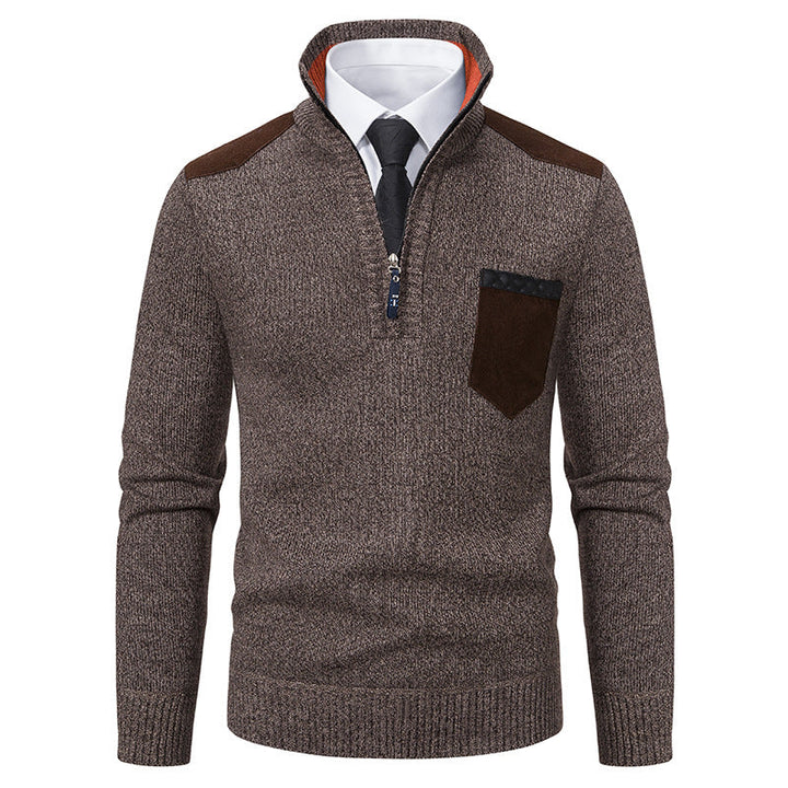 Stylowy męski sweter casual, krój oversize. Idealny do codziennych outfitów jesiennych. Modna odzież męska.