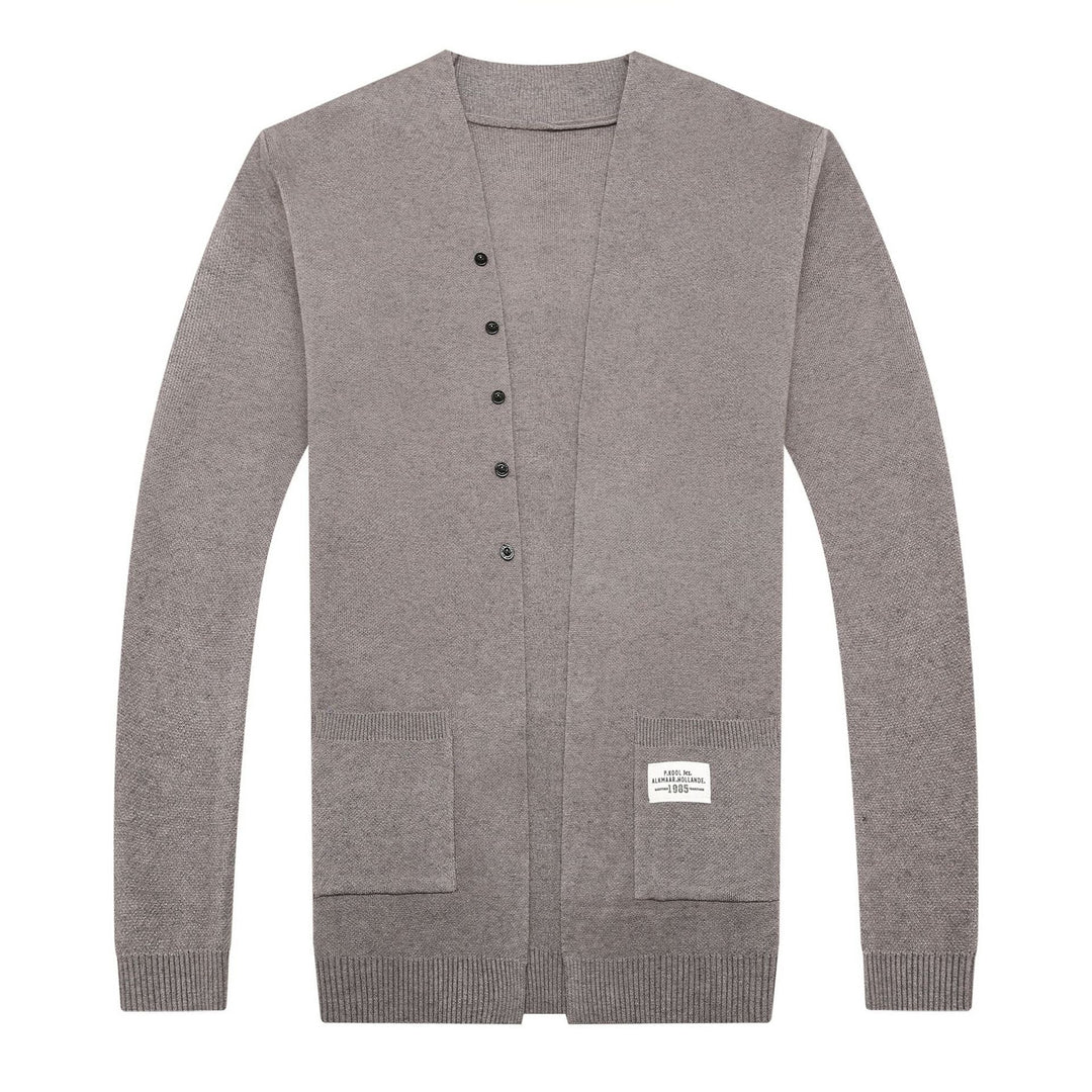 Męski sweter rozpinany z kieszonką, dzianinowy kardigan z guzikami, idealny do casualowych stylizacji męskich.