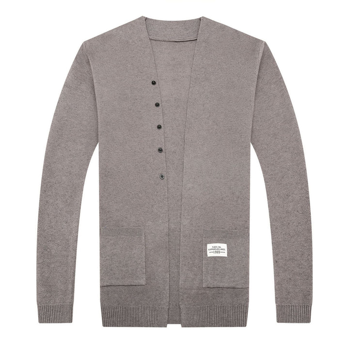 Męski sweter rozpinany z kieszonką, dzianinowy kardigan z guzikami, idealny do casualowych stylizacji męskich.