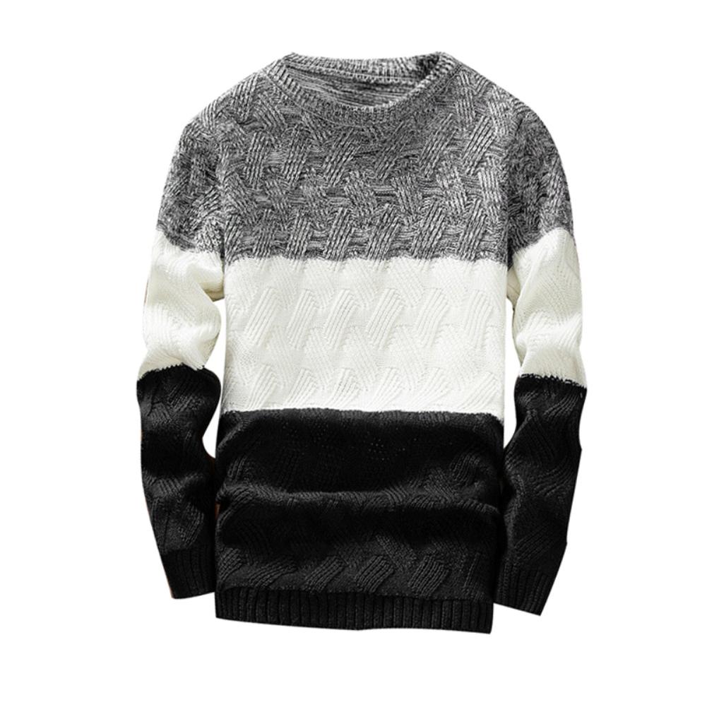 Męski sweter w modne paski z dekoltem w łódkę. Komfortowa, casualowa dzianina, idealna do codziennych stylizacji.