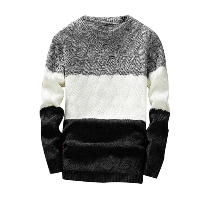 Męski sweter w modne paski z dekoltem w łódkę. Komfortowa, casualowa dzianina, idealna do codziennych stylizacji.