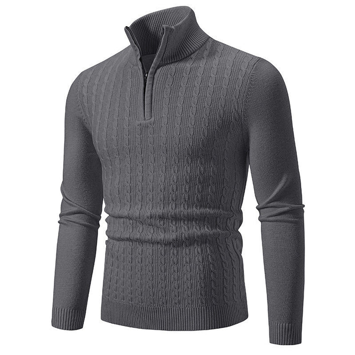 Sweter męski, golf, wzorzysta dzianina. Casualowy i elegancki dodatek do zimowej garderoby.