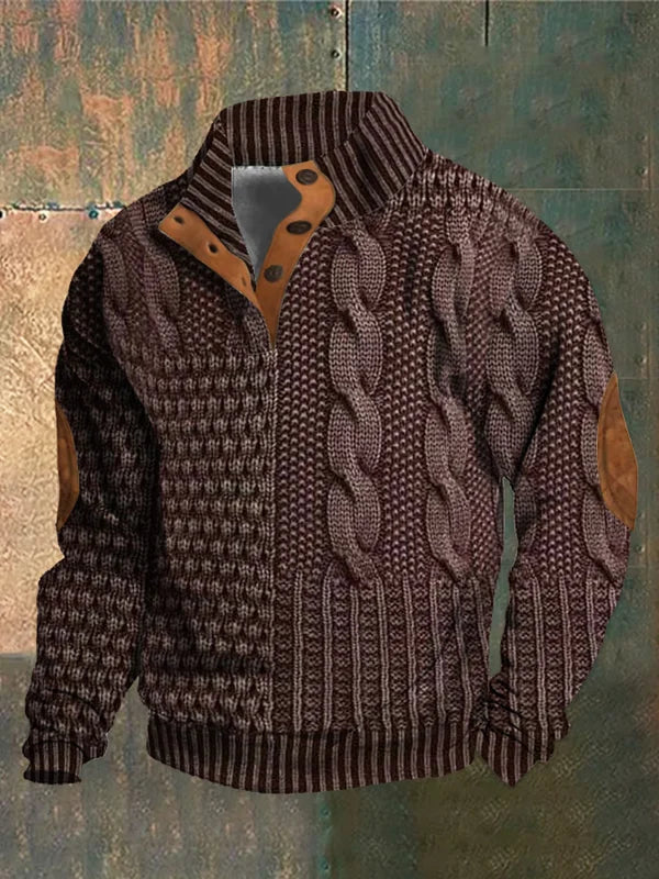 Męski sweter z okrągłym dekoltem, idealny na co dzień. Komfortowy i ciepły do casualowych stylizacji.