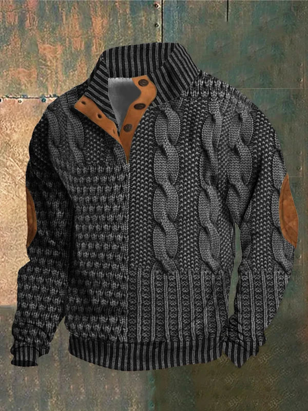 Elegancki sweter męski z okrągłym dekoltem. Idealny do zimowych stylizacji, casualowy i wygodny.