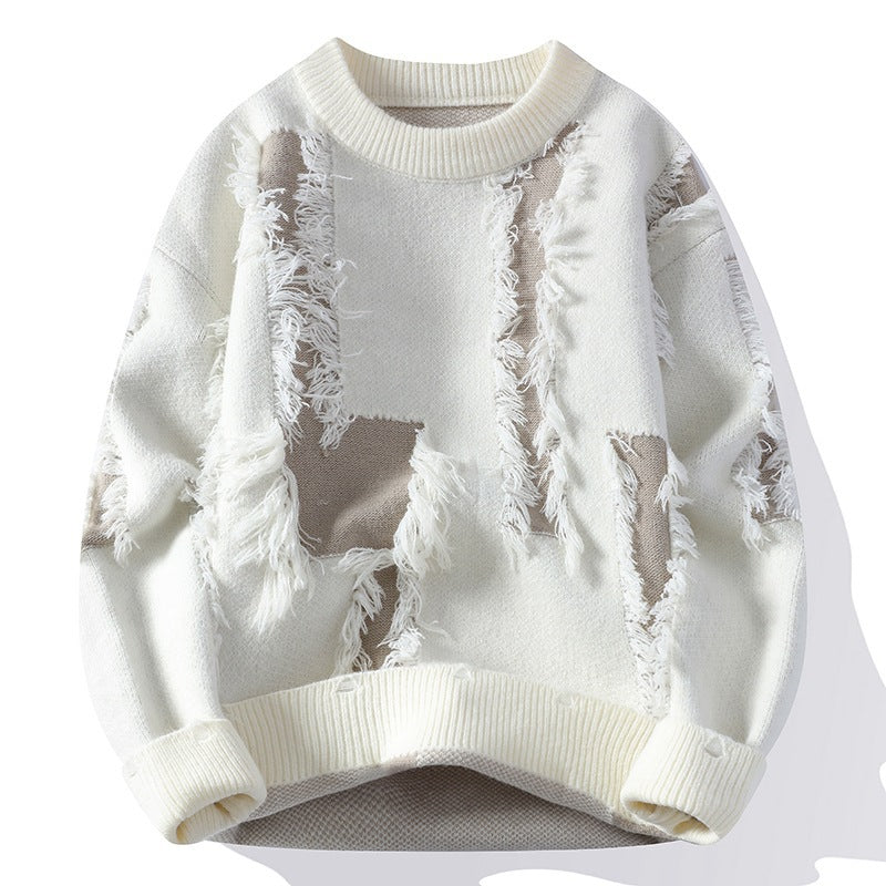 Męski sweter z okrągłym dekoltem. Stylowy, komfortowy, idealny na co dzień. Klasyczny fason, modny wygląd.