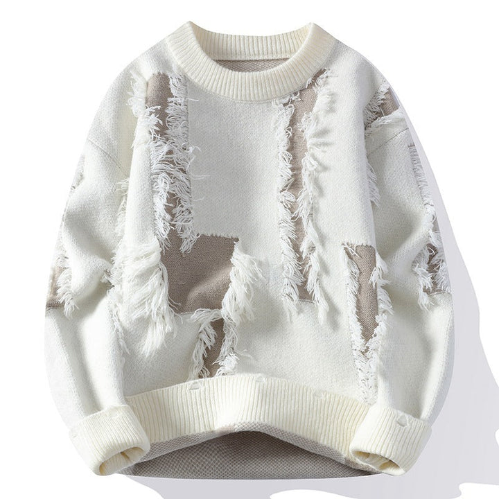Męski sweter z okrągłym dekoltem. Stylowy, komfortowy, idealny na co dzień. Klasyczny fason, modny wygląd.