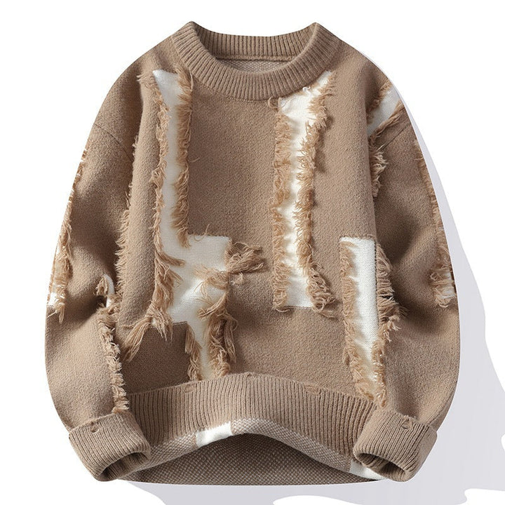 Elegancki męski sweter z okrągłym dekoltem. Wygodny, ciepły sweter na zimę, idealny do casualowych stylizacji.