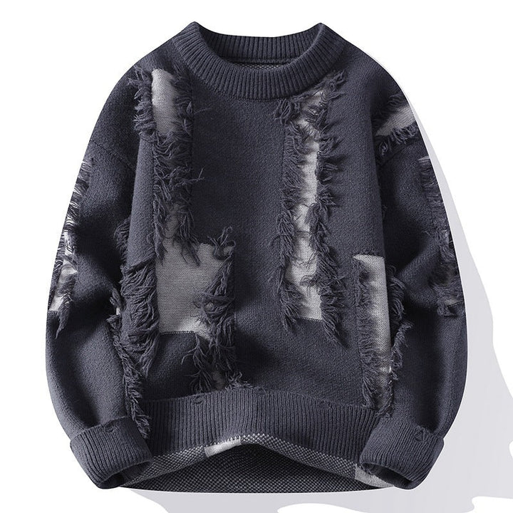 Stylowy męski sweter z okrągłym dekoltem. Modny casualowy sweter, zapewniający komfort na co dzień.