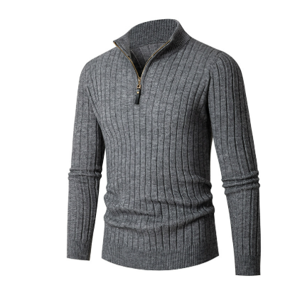 Męski sweter z półgolfem i zamkiem, idealny na jesień i zimę. Elegancki, casualowy sweter męski.