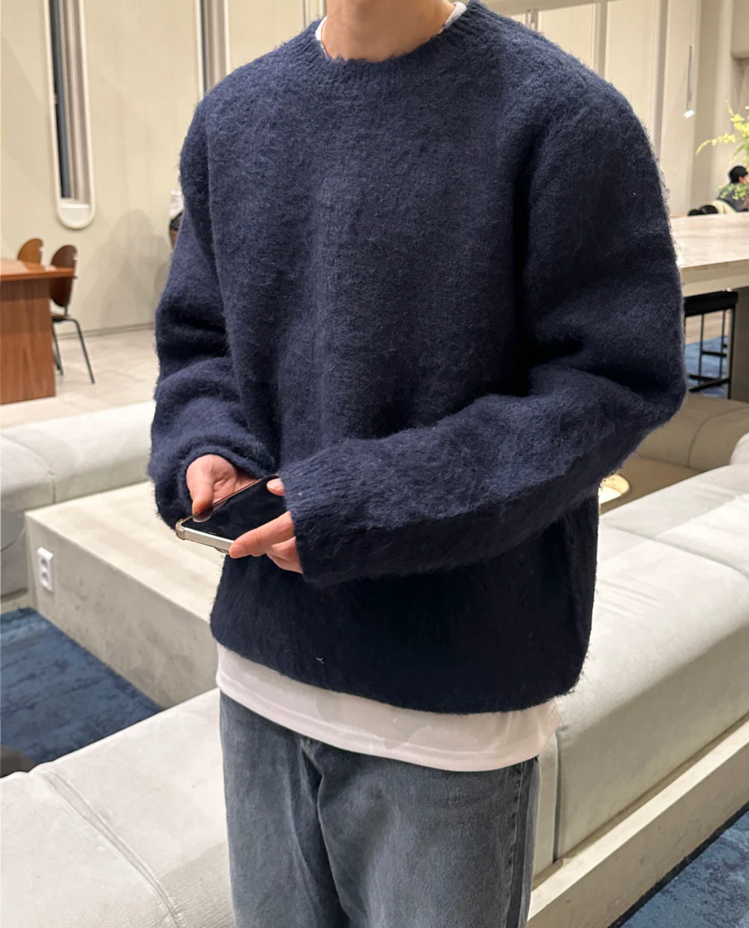 Elegancki męski sweter casualowy z dzianiny. Wygodny, teksturowany, doskonały na co dzień.