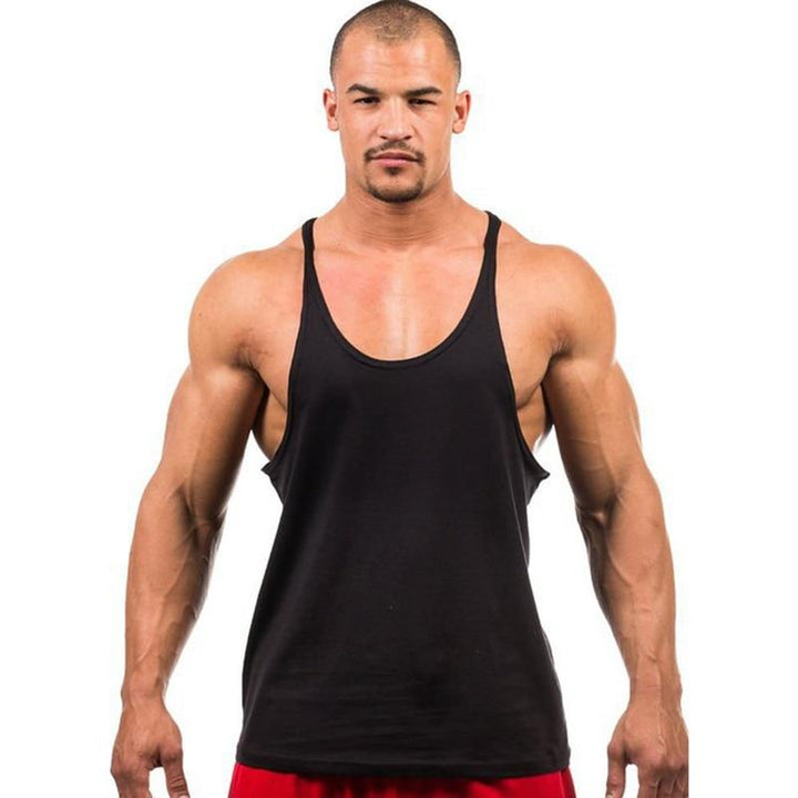 Męski tank top jednokolorowy, idealny na lato. Luźny krój i komfortowa odzież męska sportowa.