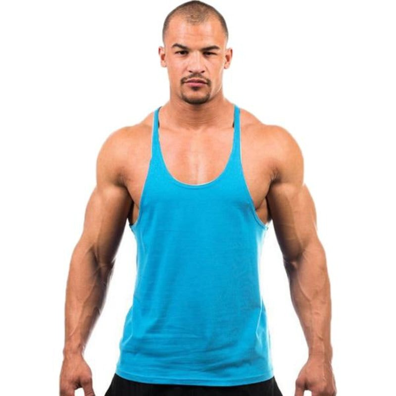 Męski tank top jednokolorowy. Wygodna koszulka bez rękawów do ćwiczeń, biegania, na lato i na co dzień.