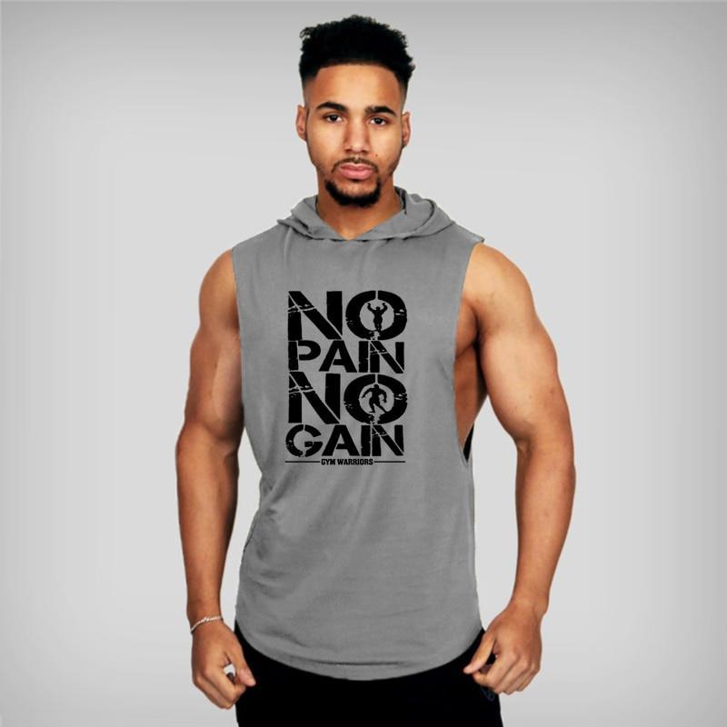 Stylowy męski tank top z kapturem. Koszulka bez rękawów, idealna do sportu i casualowych stylizacji na lato.