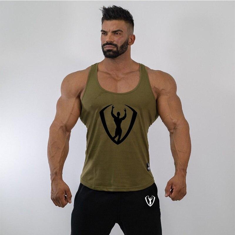 Stylowa męska koszulka bez rękawów z nadrukiem. Casualowy tank top sportowy, idealny na upały.